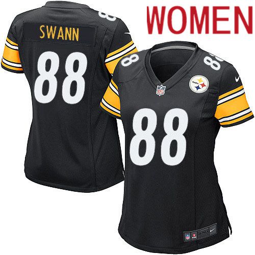 Women Pittsburgh Steelers 88 Lynn Swann Nike Black Game NFL Jersey